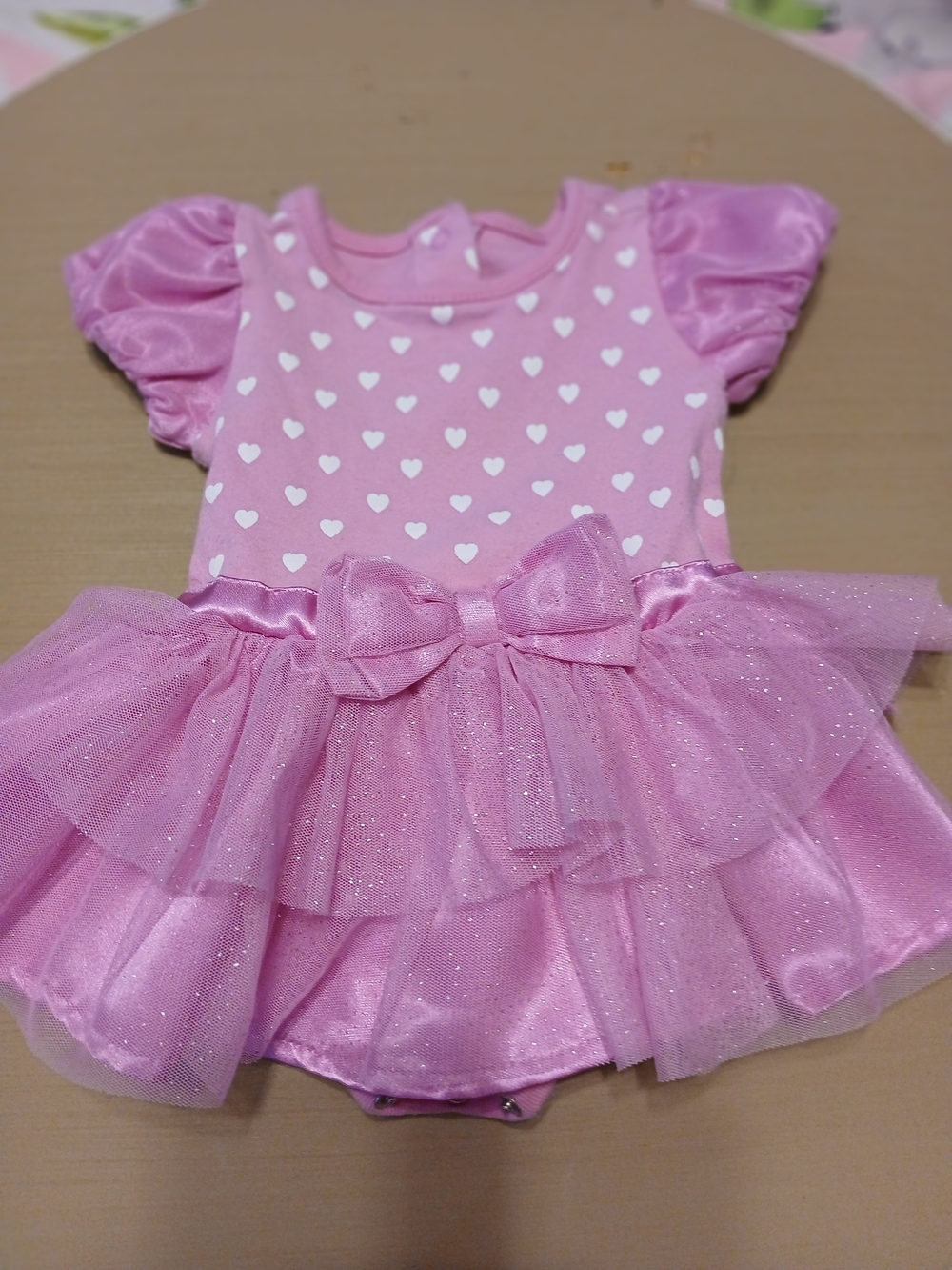 Disney Baby Heart Print Tutu Dress 0-3M Like New